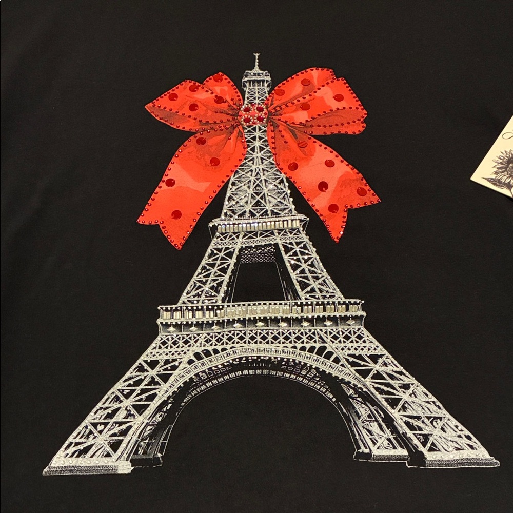Black Eiffel Tower Woman’s T-Shirt - Picture 2 of 8